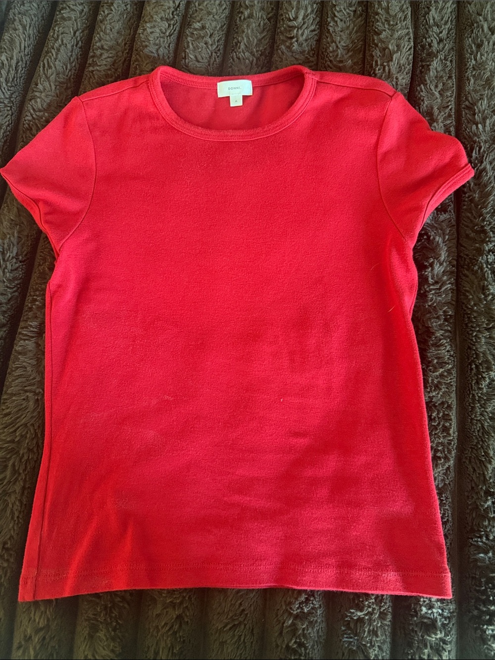 DONNI. Bright Red Short Sleeve Tee